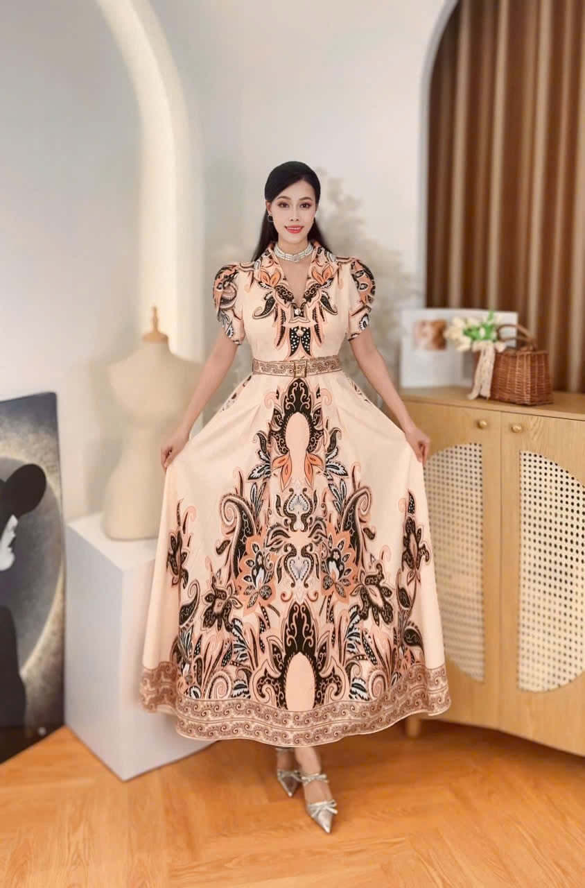 Vietnamese Baroque maxi dress mango silk Smartshop Vietnamese Baroque maxi dress mango silk Smartshop