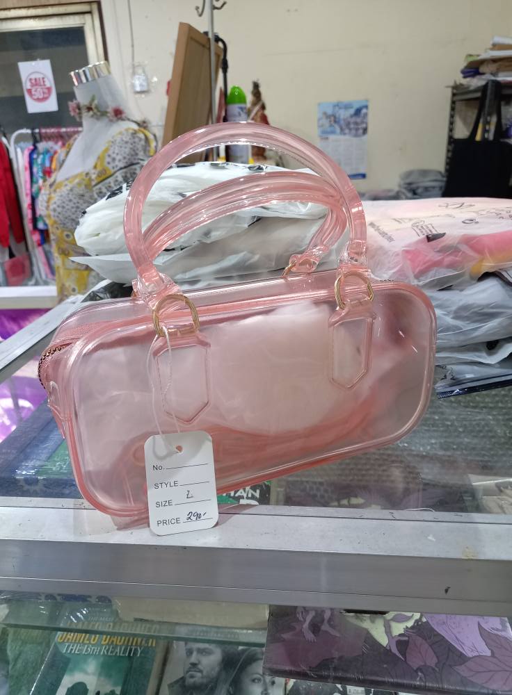Pink Jelly Sling Bag Trendy PVC Handbag 