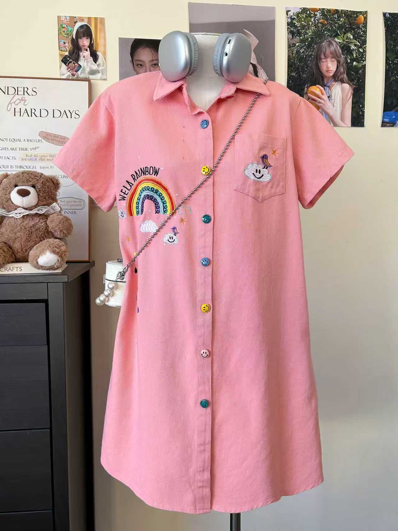 Pre-Order Korean Style Oversized Denim Button-Down Dress | Smartshop