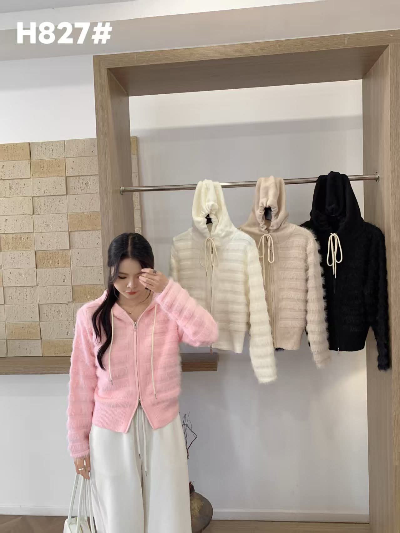 Preorder Korean Fuzzy Knit Zip-up Hoodies | Smartshop