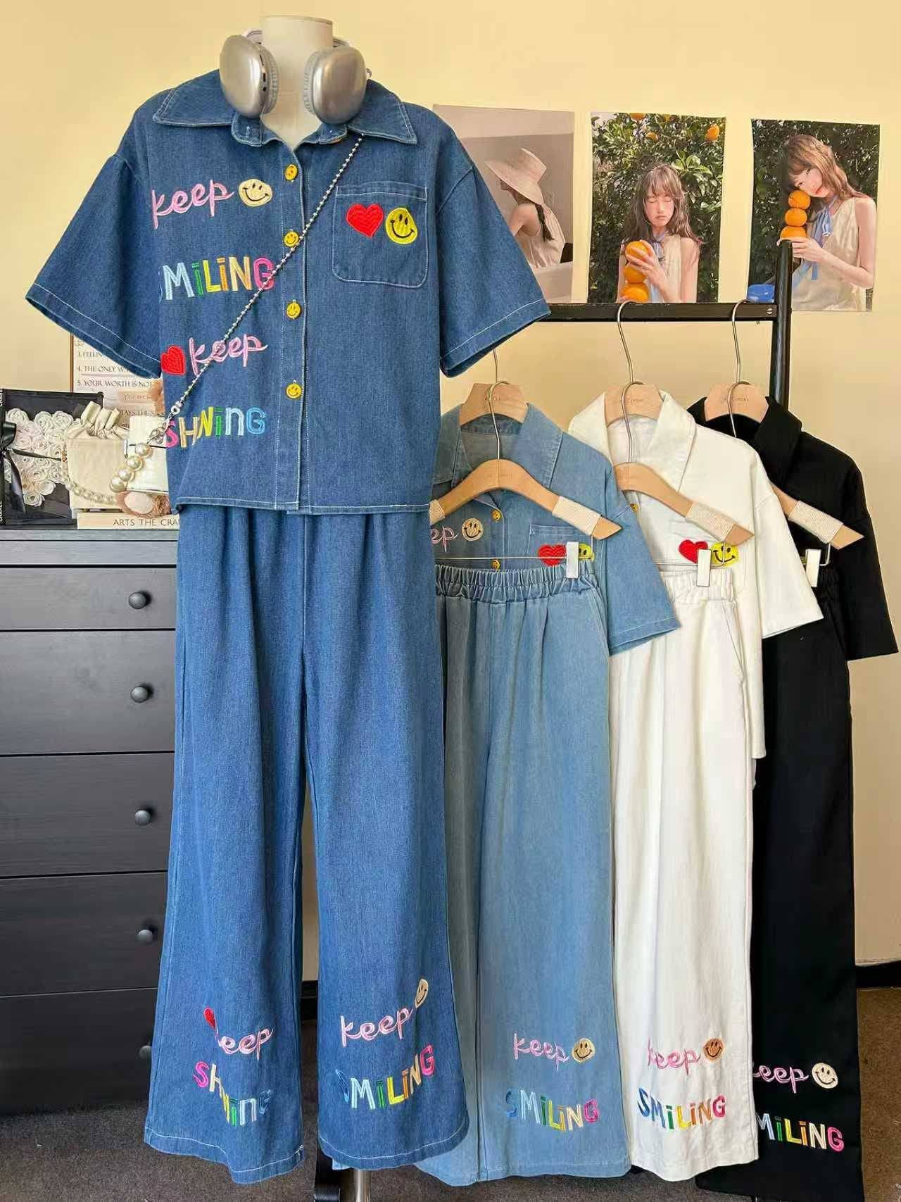 Pre-Order Fun Streetwear Korean Style Denim Set | Smartshop