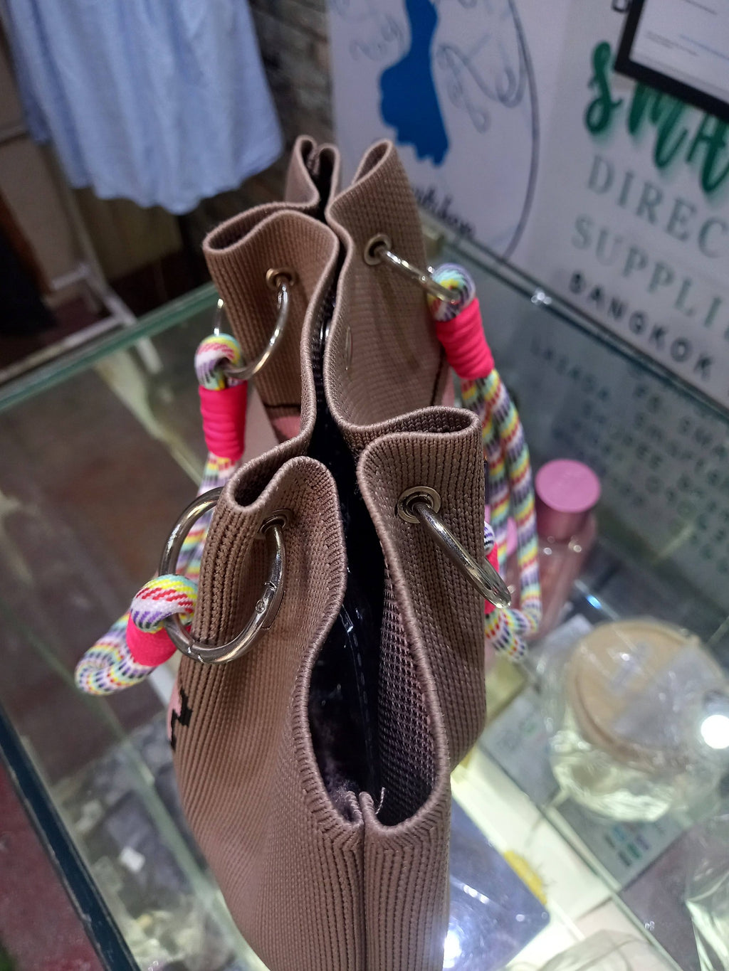 Woven Knit Bucket Handbag with Rope Handles – Smartshop