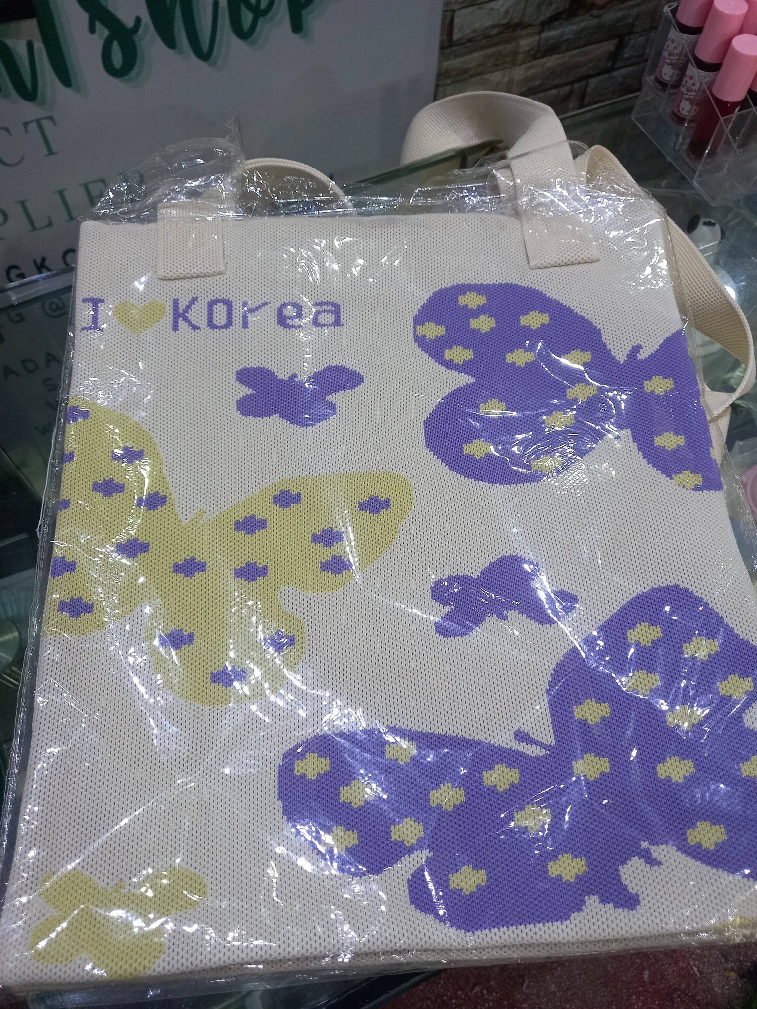 Knitted Tote Bag - Lucky & Aesthetic Canvas Bag | Smartshop