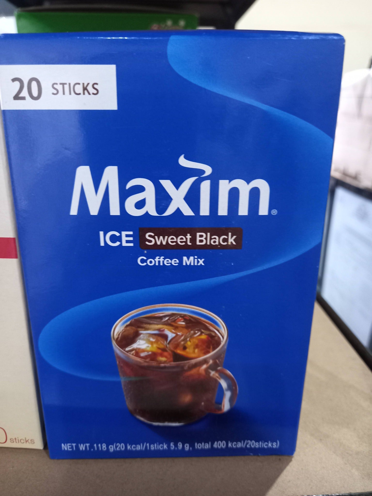 Maxim ICE Sweet Black Coffee Mix (20 Sticks) – Refreshing Korean Instant Iced Coffee