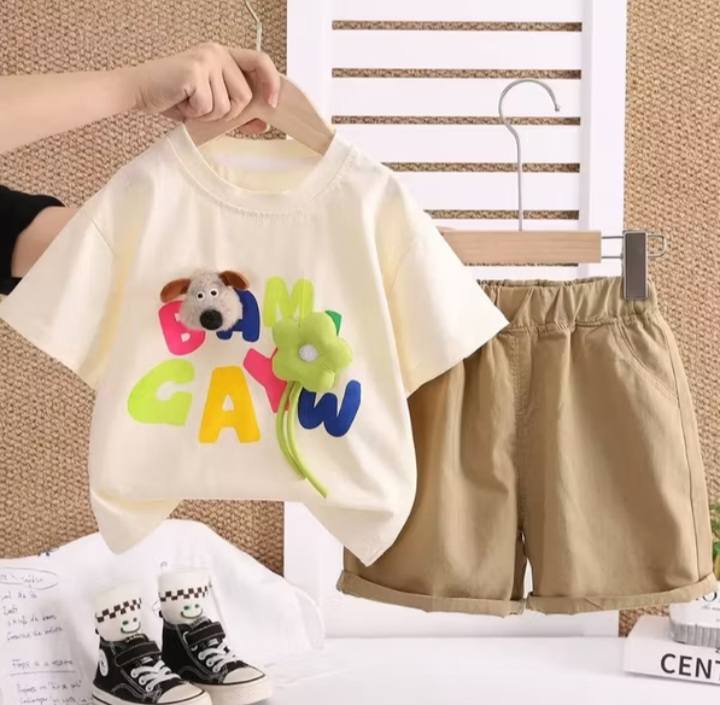 Preorder: Kids' 2-Piece "Gayw" Puppy Terno Set | Casual Summer Outfit